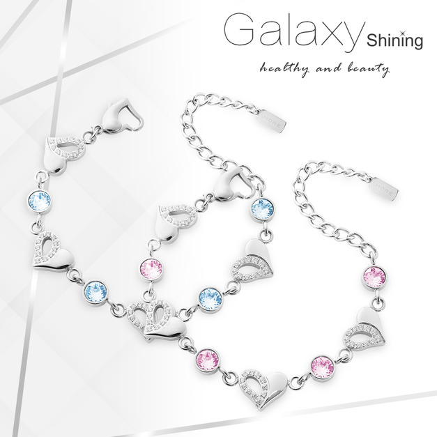 Galaxy Shining 閃耀心鍺手鍊 (白鋼)