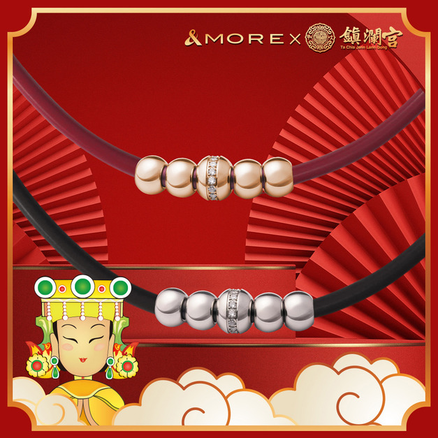 媽祖聯名 富貴五吉鈦鍺項鍊 (白鋼/玫金)