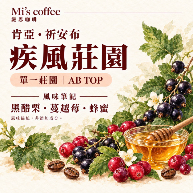 肯亞 祈安布 疾風莊園 單一莊園 AB TOP 水洗處理法