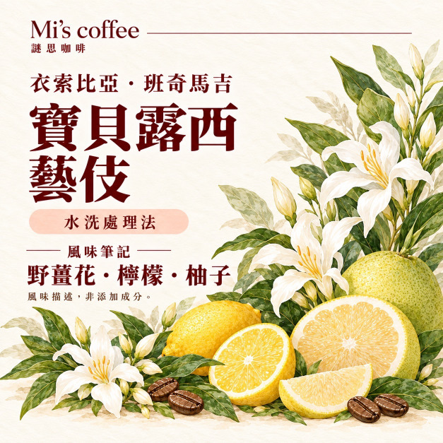 衣索比亞 班奇馬吉  寶貝露西 藝妓 水洗處理法 G1