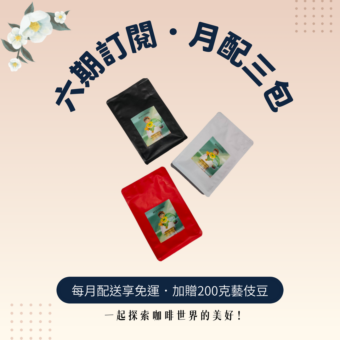 6期 - 月配3包半磅咖啡豆 (340元/包) (共18包)