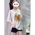 臉紅大熊印圖棉T_3
