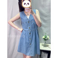 無袖排釦牛仔短洋裝_2