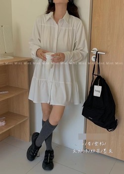 磨毛排釦側口袋蛋糕短洋