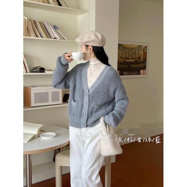 雙口袋水貂毛外套