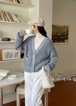 雙口袋水貂毛外套