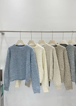 軟糯感混色針織上衣