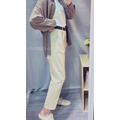 棉麻口袋鬆緊長褲(附腰帶)_1