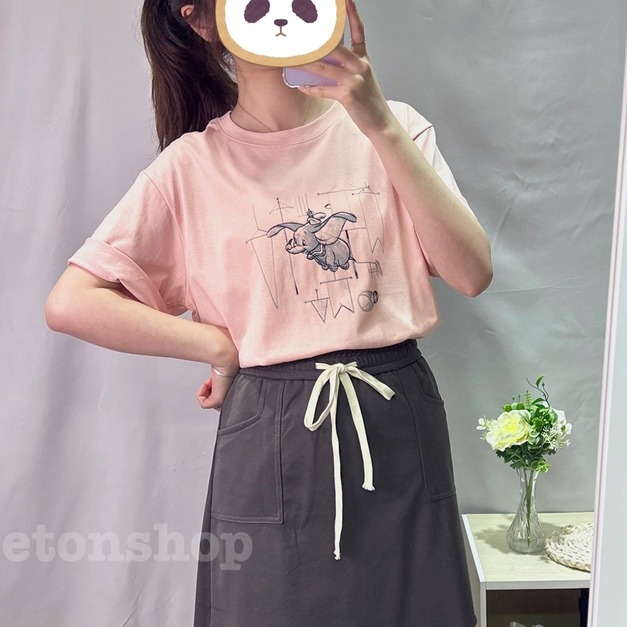 小飛象素描印圖棉T