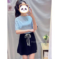 綁帶衛衣棉口袋短褲裙_1