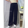 衛衣棉綁帶口袋直筒長褲