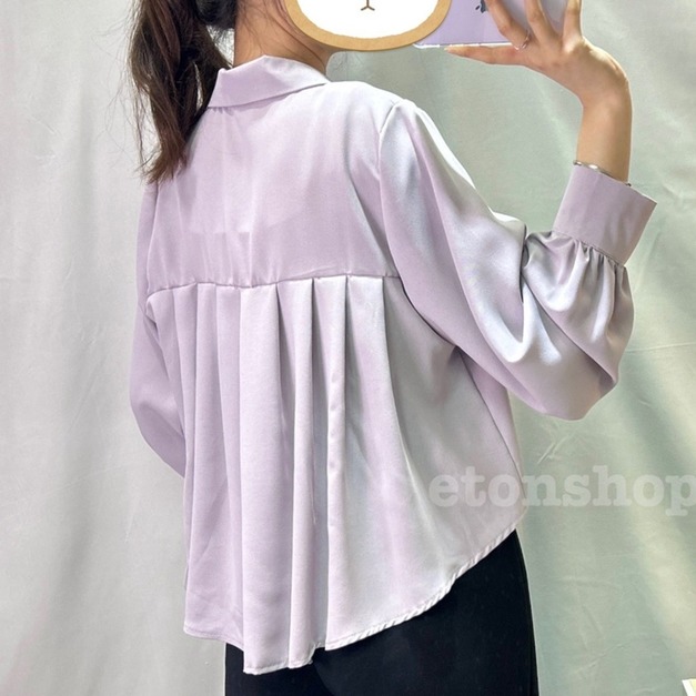 浪漫後壓摺設計棉質襯衫