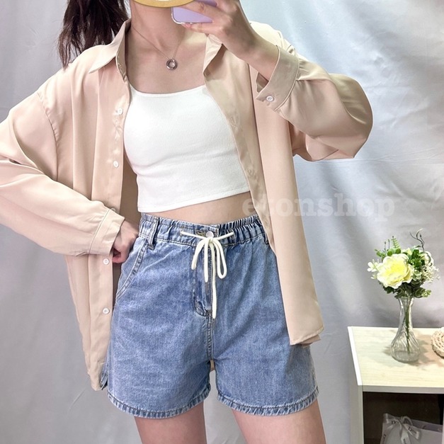 基本款微落肩雪紡襯衫