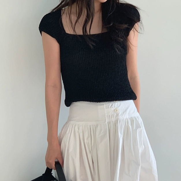 [韓國現貨] Baby醬風插肩短袖針織衫A156