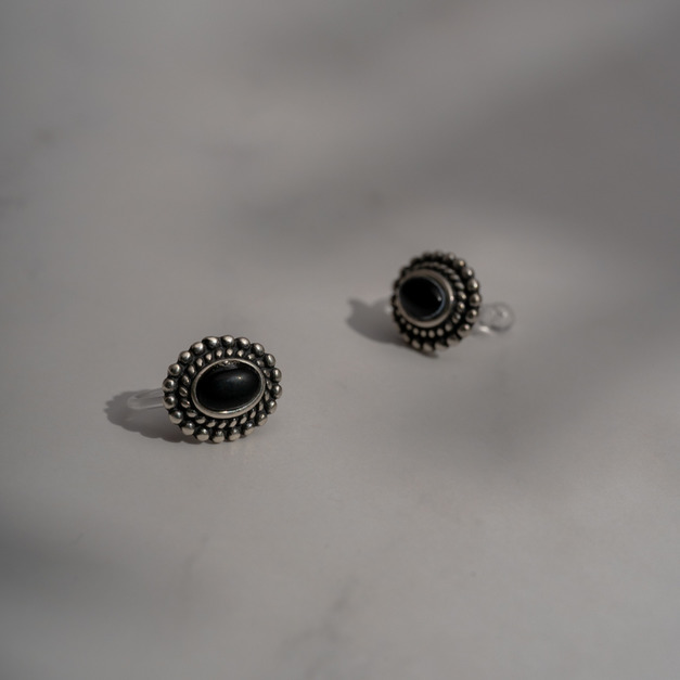 懷舊心境．925純銀矽膠夾式耳環