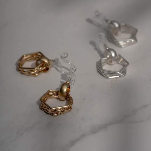 夢的形狀．矽膠夾式耳環