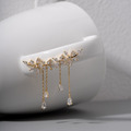 雙鍊枝垂花．蚊香盤耳夾 - 銀色/金色_2