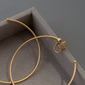 可轉動極細大C圈．蚊香盤耳夾 - 霧銀色/霧金色 (5.5cm)_11