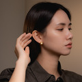 霧面貼耳豆豆．蚊香盤耳夾 - 霧銀色/霧金色_5