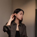 寬版線條排列 C 圈．蚊香盤耳夾 - 銀色/金色_5