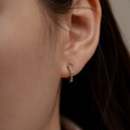 日本直送 | 迷你鑽鑲嵌耳圈．U型彈簧耳夾 - 銀色/金色_5