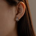 排鑽三環線條耳圈．蚊香盤耳夾- 銀色_4