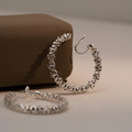 可轉動碎銀顆粒C圈．蚊香盤耳夾 - 銀色 ( 3.9 cm)_9