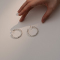 可轉動碎銀顆粒C圈．蚊香盤耳夾 - 銀色 ( 3.9 cm)_10