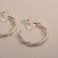 可轉動磨砂麻花C圈．蚊香盤耳夾 - 銀色 ( 3 cm)_9