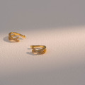 交錯．耳骨夾 - 金色_6