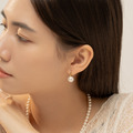 極簡線條珍珠．蚊香盤耳夾 - 金色_5