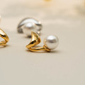 簡約弧面珍珠．耳骨夾- 銀色/金色_11