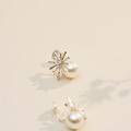 煙花線條珍珠．蚊香盤耳夾 - 銀色/金色_12