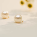 極簡水晶珍珠．蚊香盤耳夾 - 金色 ( 12mm )_8
