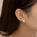 簡約弧面珍珠．耳骨夾- 銀色/金色_7