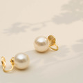 極簡水晶珍珠．蚊香盤耳夾 - 金色 ( 12mm )_1