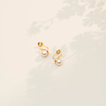 俐落線條貼耳珍珠．蚊香盤耳夾 - 銀色/金色_11