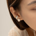 簡約弧面珍珠．耳骨夾- 銀色/金色_6