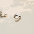 簡約弧面珍珠．耳骨夾- 銀色/金色_9