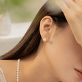 俐落線條貼耳珍珠．蚊香盤耳夾 - 銀色/金色_5