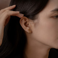 不對稱線條愛心．蚊香盤耳夾 - 銀色/金色_7