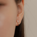 自訂款｜簡約貼耳長方鑽．蚊香盤耳夾 - 銀色/玫瑰金色_9