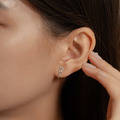 自訂款｜簡約貼耳長方鑽．蚊香盤耳夾 - 銀色/玫瑰金色_1
