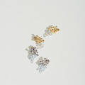 三花鑲鑽串串．蚊香盤耳夾 - 銀色/金色_10
