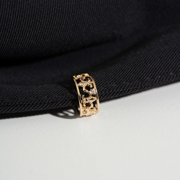 古典花窗鏤空．耳骨夾(單支) - 金色