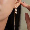 垂墜落葉流蘇．蚊香盤耳夾 - 金色_4