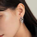 三花鑲鑽串串．蚊香盤耳夾 - 銀色/金色_9