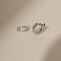極簡鑲鑽環圈．一體成形螺旋耳夾 - 銀色/金色_12