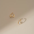 層次弧線單鑽．蚊香盤耳夾 - 金色_8