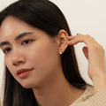 簡約細閃雙鑽．蚊香盤耳夾 - 銀色_4